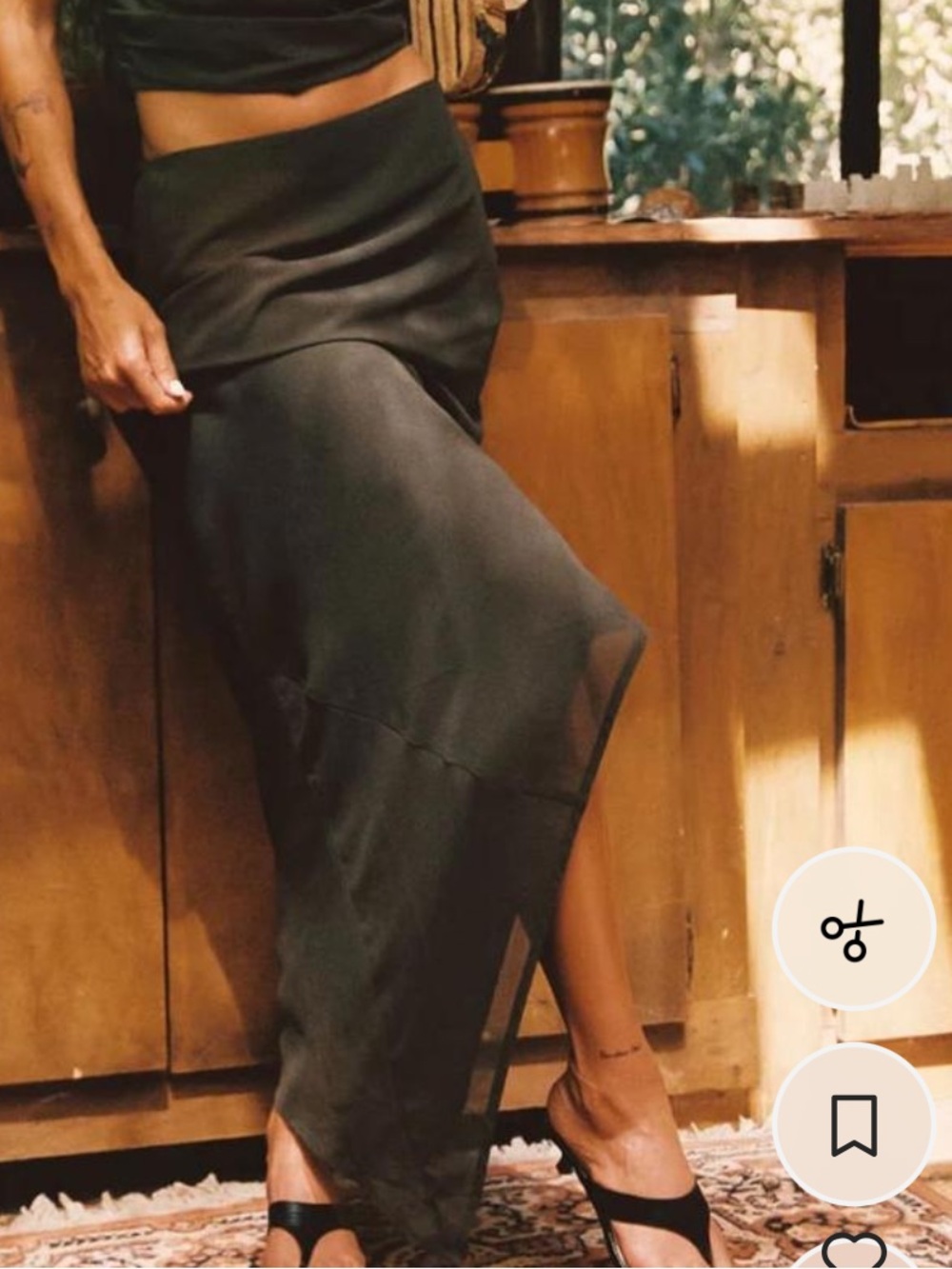 12th Tribe Army Green Asymmetrical Maxi Skirt Size XL